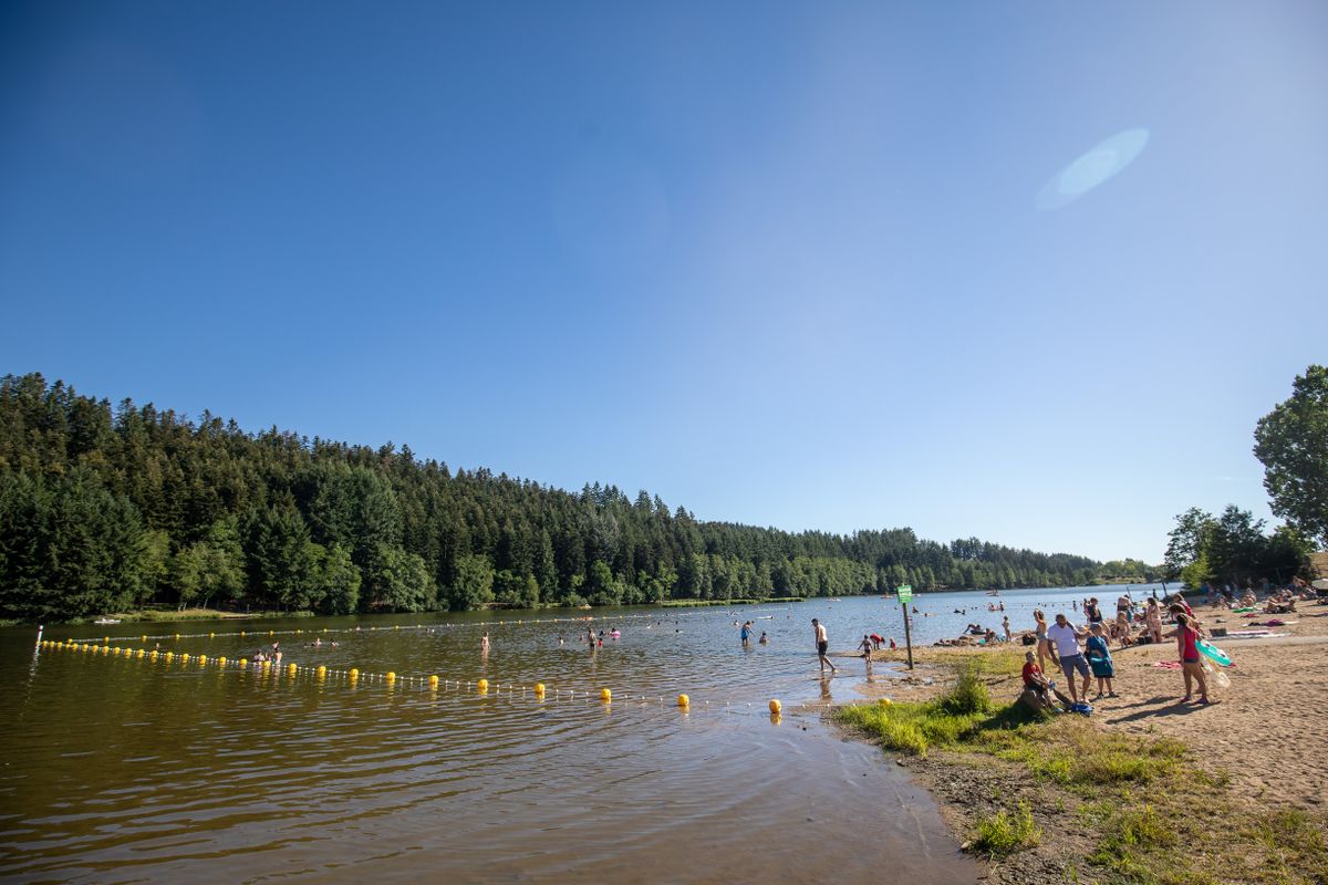 Swimming in the lake, at the Lac des Sapins